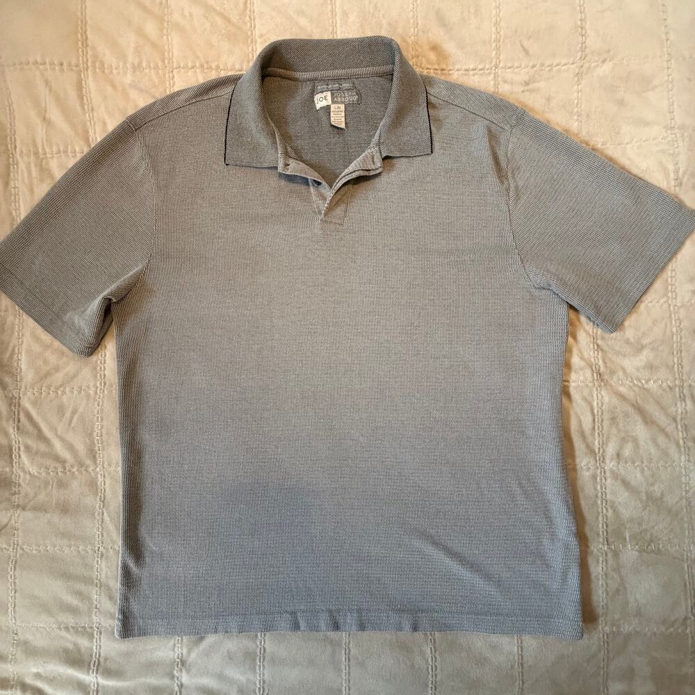 Joseph Abboud Textured Luxury Polo Shirt Gray Size L/G